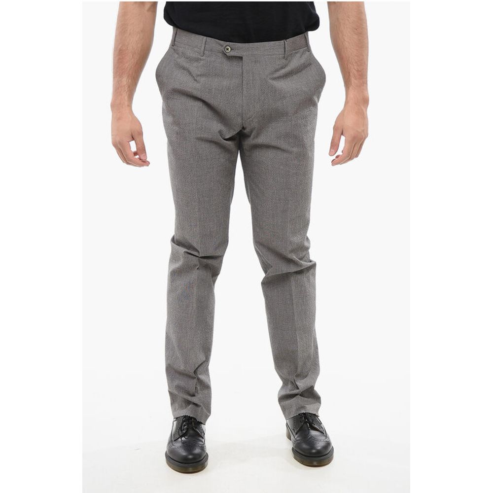 Corneliani Embossed Cotton Pants with Double Buttons Clousure