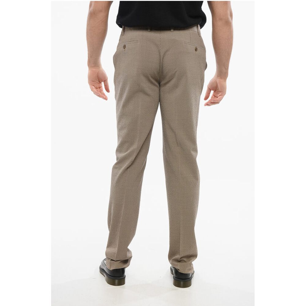 Corneliani Cotton Pants with Micro Check Motif - Image 2