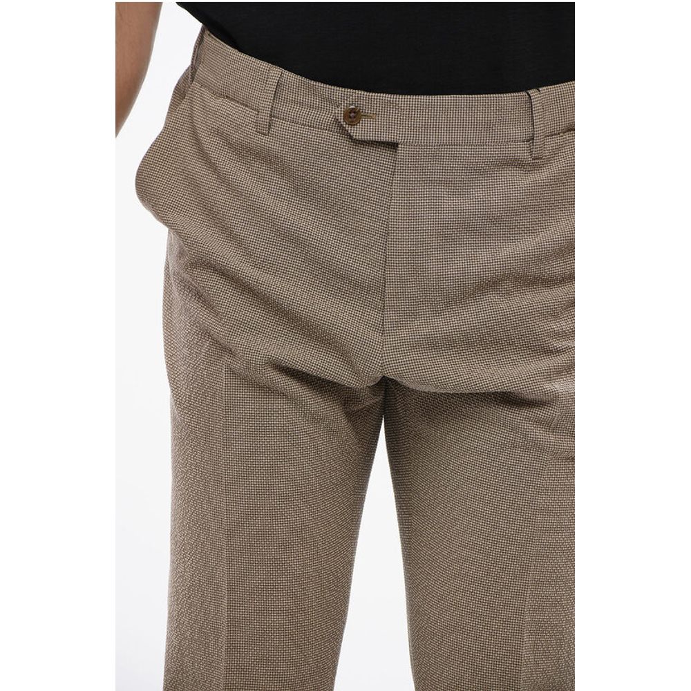 Corneliani Cotton Pants with Micro Check Motif - Image 3