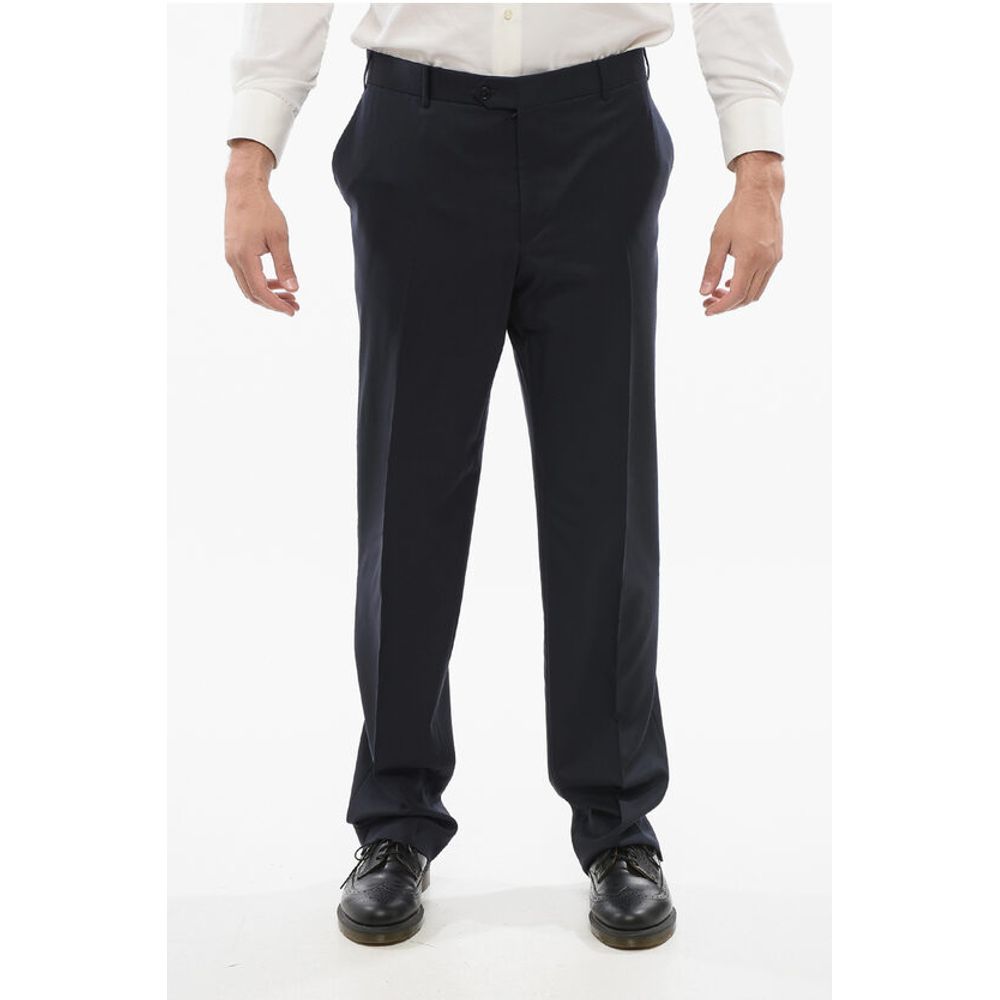 Corneliani Virgin Wool MANTUA Pants with Hidden Closure