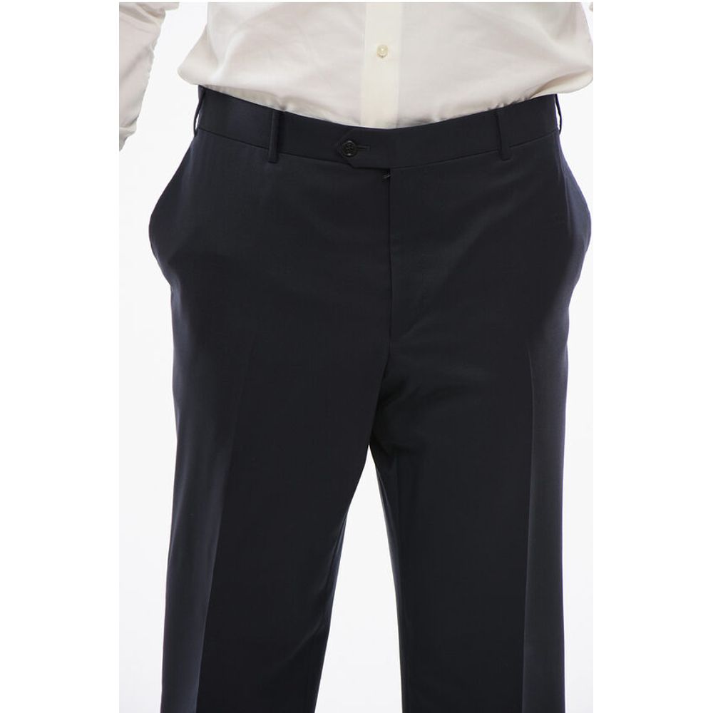 Corneliani Virgin Wool MANTUA Pants with Hidden Closure - Image 2