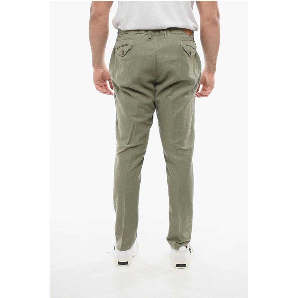 Corneliani CC COLLECTION Linen Blend Pants with Drawstringed Waist - Image 2