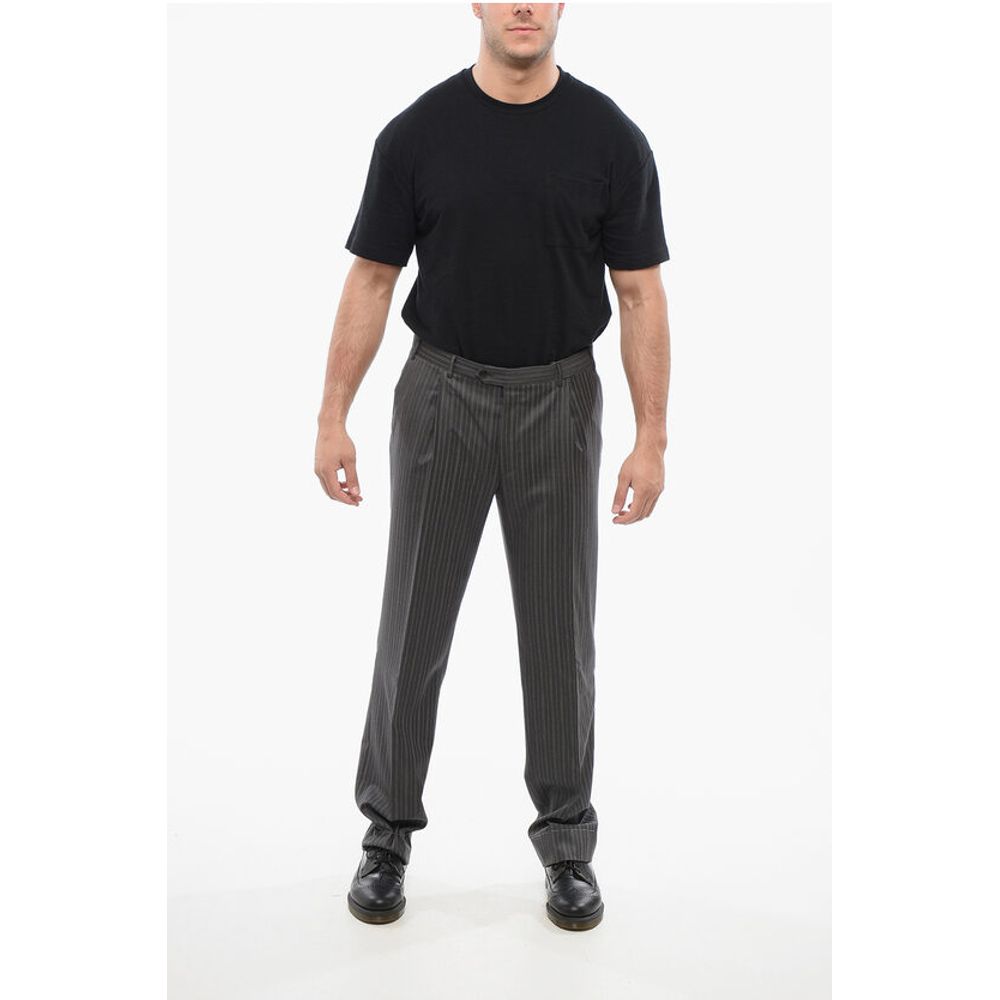 Corneliani Pinstriped MANTUA Virgin Wool Pants - Image 4