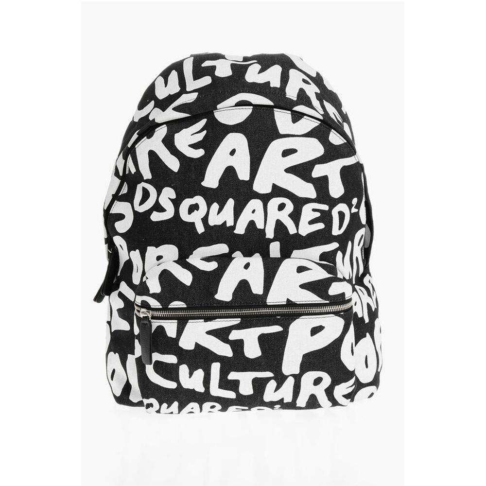 Dsquared² Monogram Canvas Backpack with Outer Pocket
