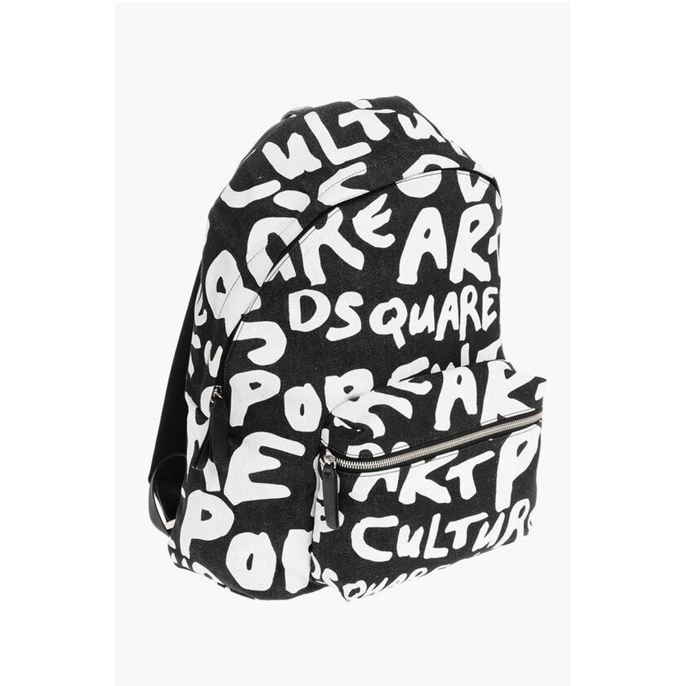 Dsquared² Monogram Canvas Backpack with Outer Pocket - Image 3