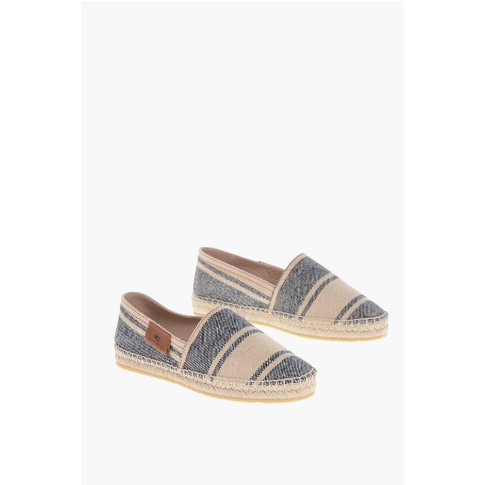 Etro Stripe Patterned Canvas Espadrillas