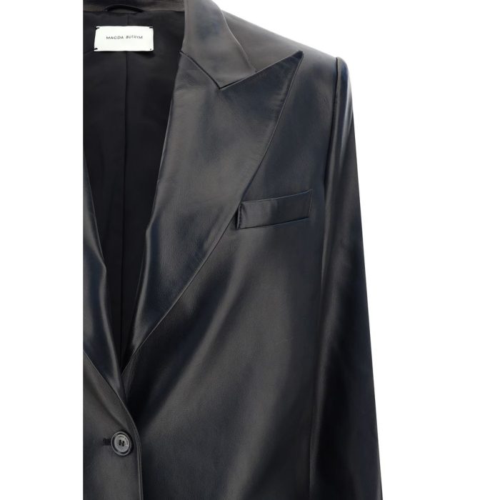 Magda Butrym Leather Blazer Jacket - Image 3