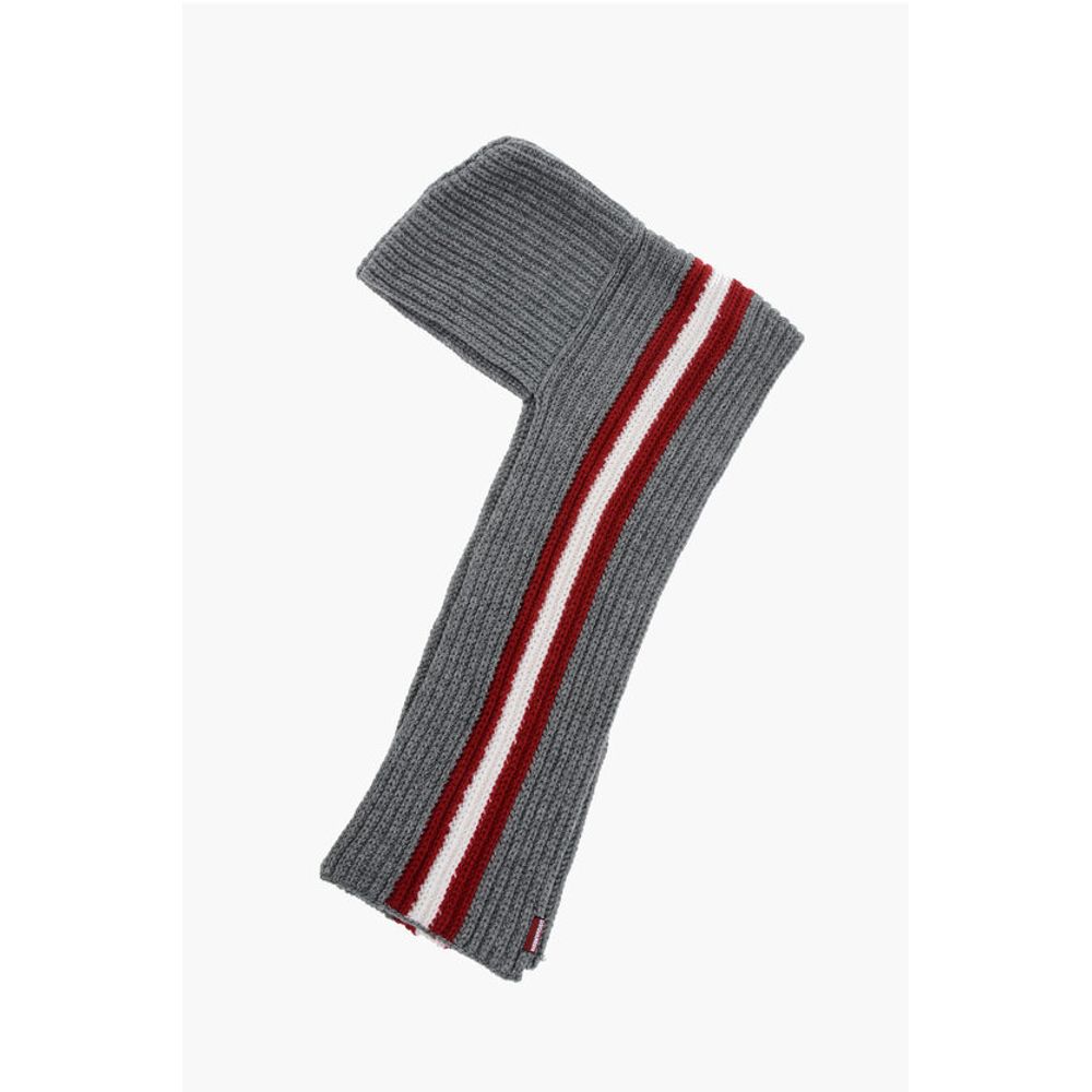Dsquared² Alpaca Blend Scarf with Contrasting Band and Hood - Image 2