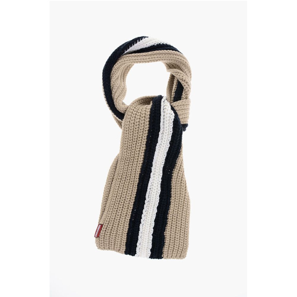 Dsquared² Alpaca Blend Scarf with Contrasting Band