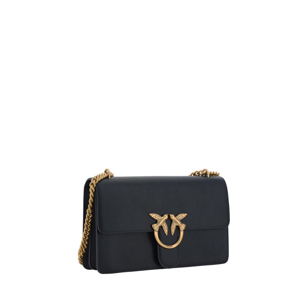 PINKO Black Calf Leather Bos Taurus Shoulder Bag - Image 2