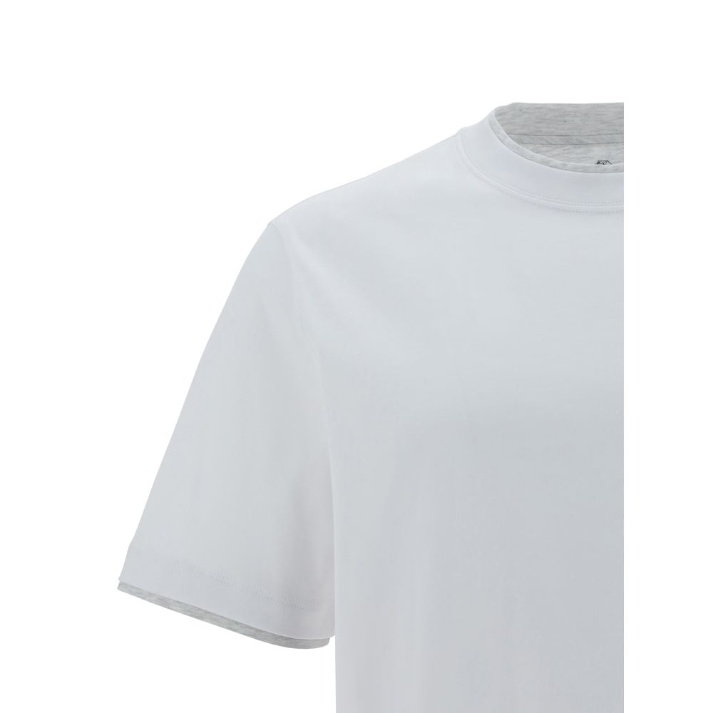 Brunello Cucinelli White Cotton T-Shirt - Image 3