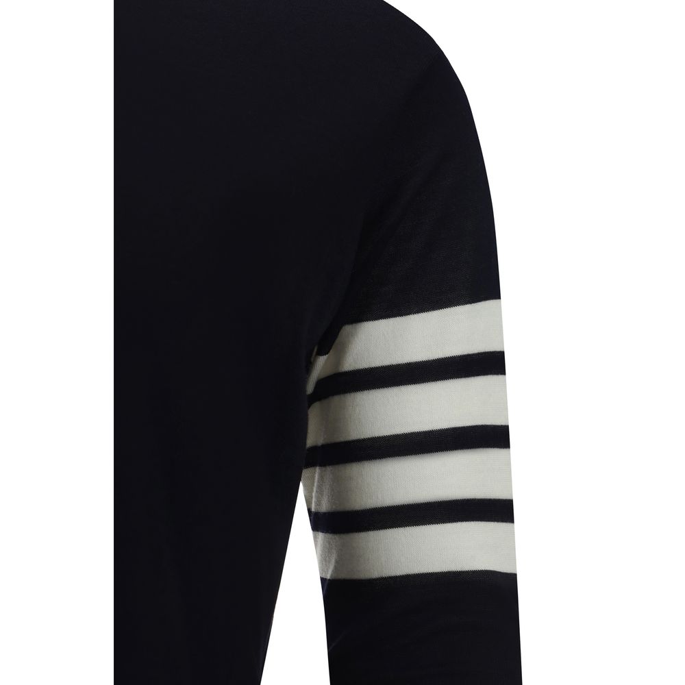 Thom Browne Blue Fleece Wool Sweatshirt - Image 3