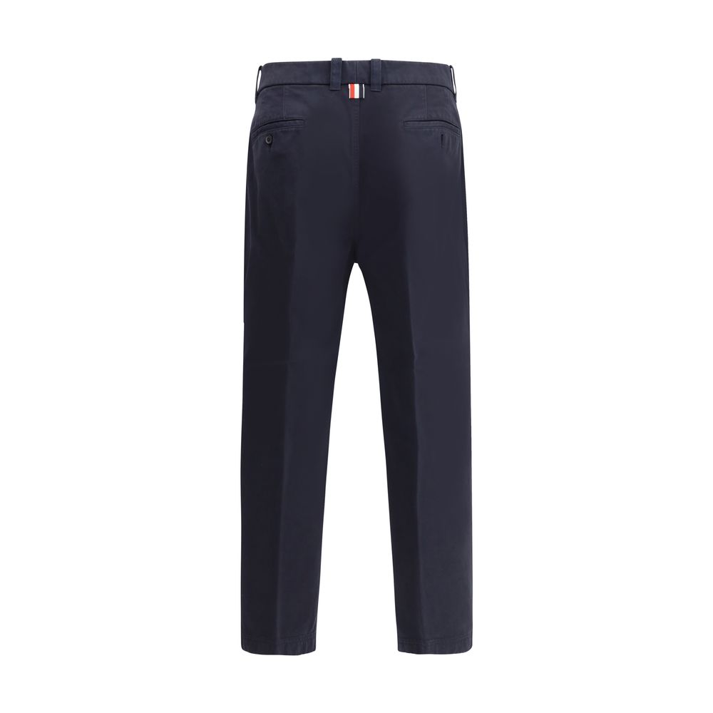 Thom Browne Blue Cotton Casual Pants - Image 2