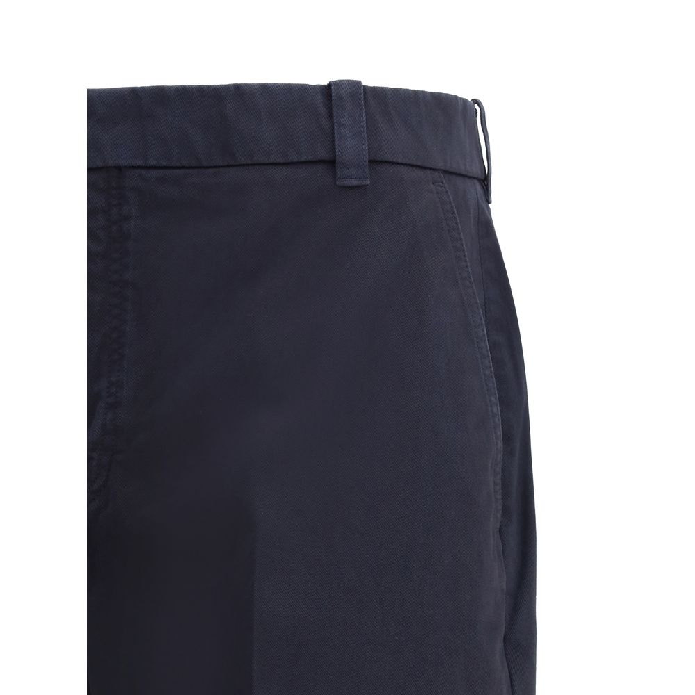 Thom Browne Blue Cotton Casual Pants - Image 3