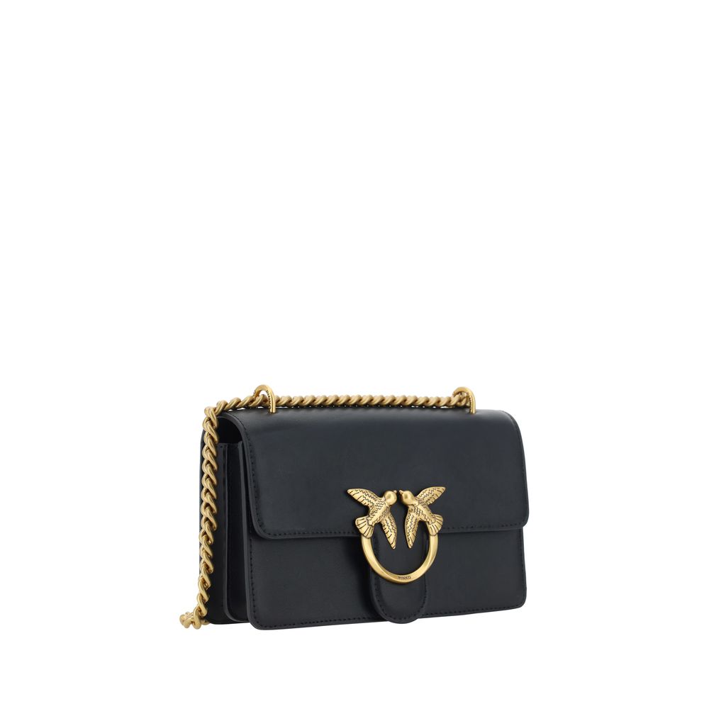 PINKO Black Calf Leather Bos Taurus Shoulder Bag - Image 2