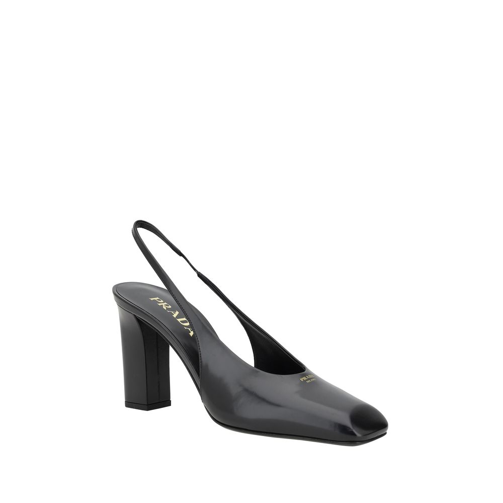 Prada Black Calf Leather Pumps - Image 2