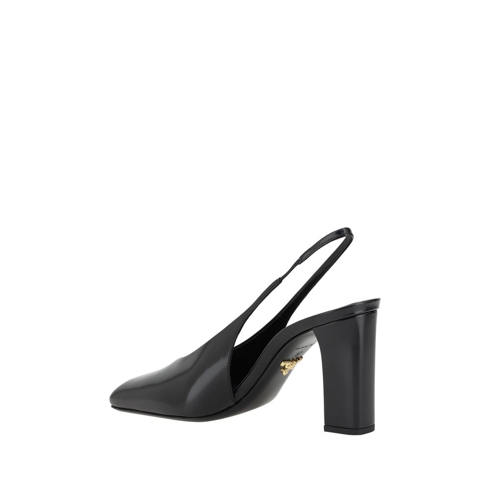 Prada Black Calf Leather Pumps - Image 3