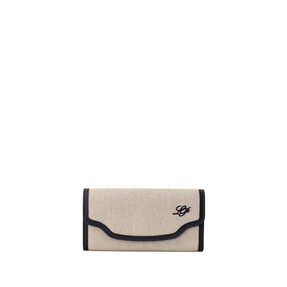Loro Piana Beige Fabric And Leather Wallet