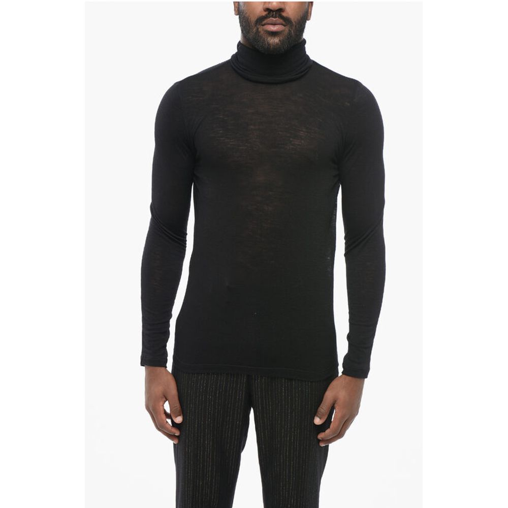 Saint Laurent Extrafine Stretch Wool Sweater with Turtleneck