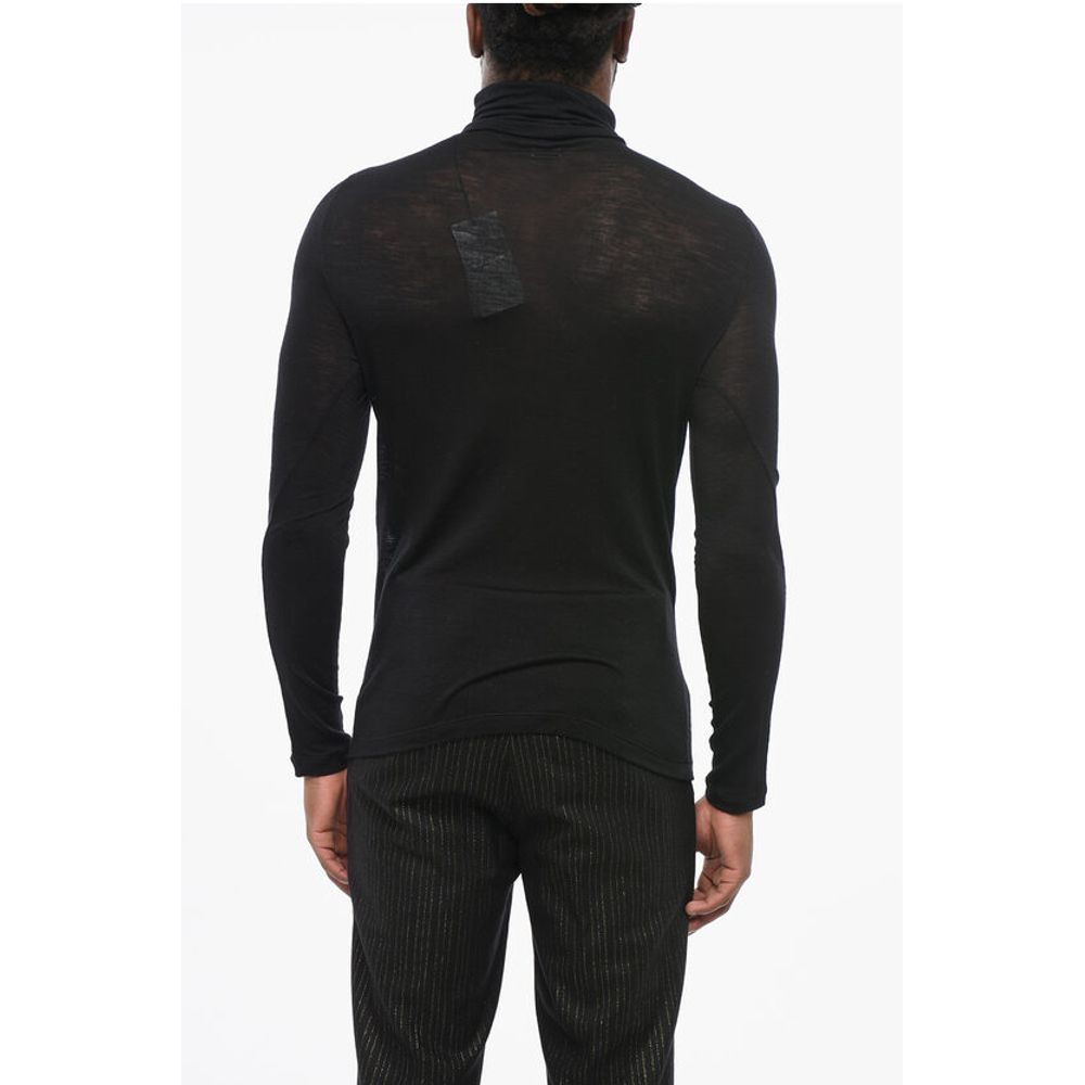 Saint Laurent Extrafine Stretch Wool Sweater with Turtleneck - Image 2