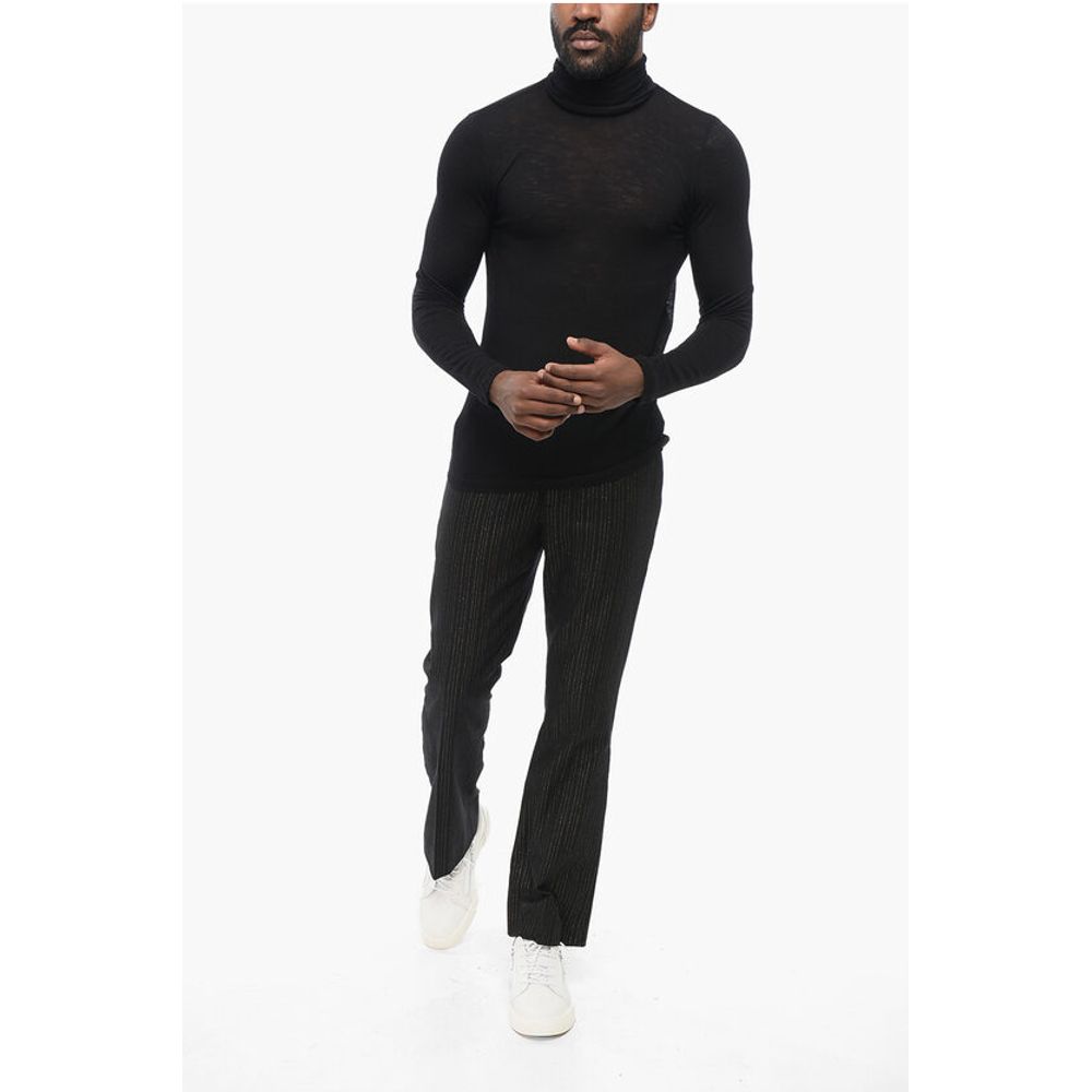 Saint Laurent Extrafine Stretch Wool Sweater with Turtleneck - Image 4