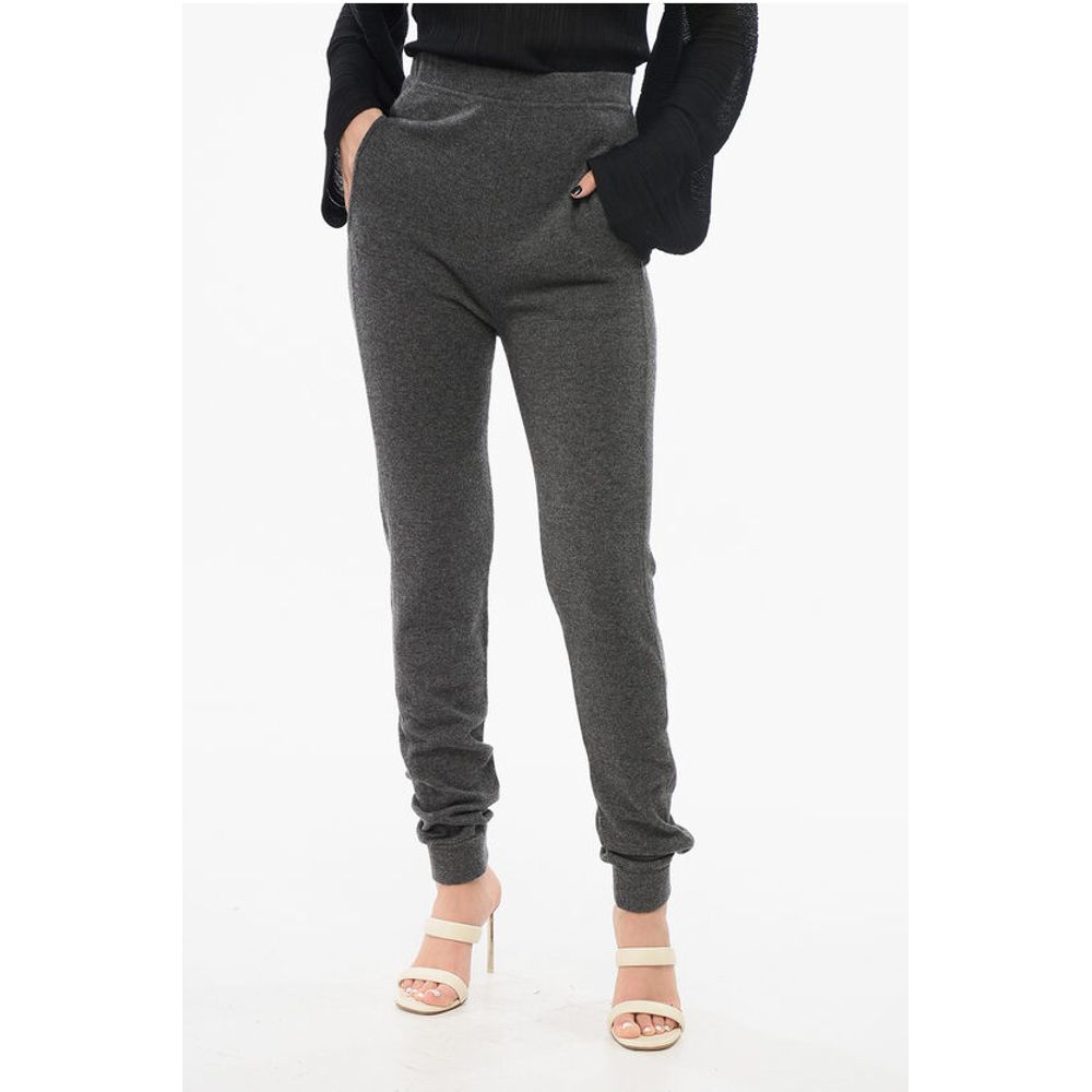 Saint Laurent Pure Cashmere Leggings with Elastic Waistband