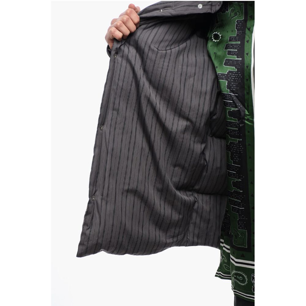 Off-White Pinstriped Cotton Padded Reversible Overshirt - Image 5