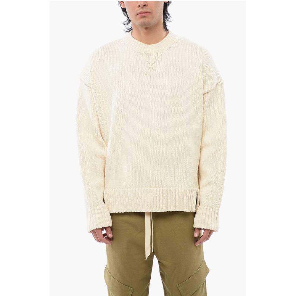 Jil Sander Crew Neck CHUNKY Cotton Blend Sweater
