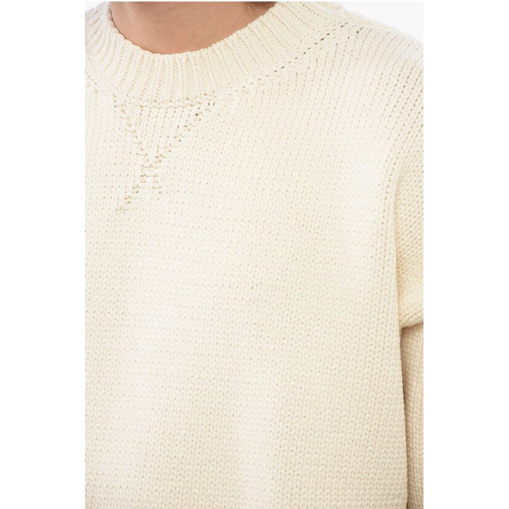 Jil Sander Crew Neck CHUNKY Cotton Blend Sweater - Image 3
