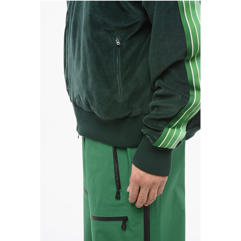 Amiri Velour RAIN FOREST Track Sweatshirt with Tape Side Bands - Image 3