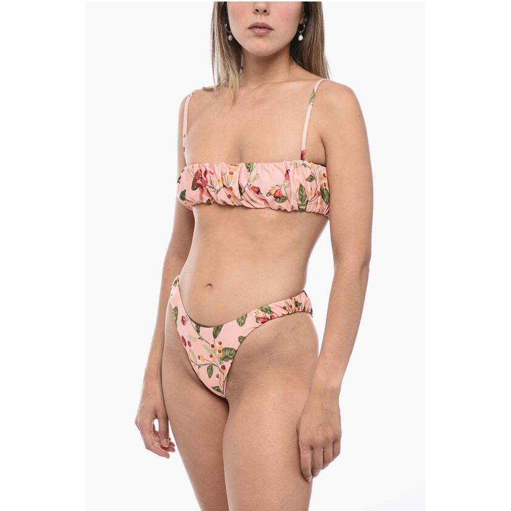Agua by Agua Bendita Gathered ENELDO FRUTAL Bikini Set with Bandeau Top