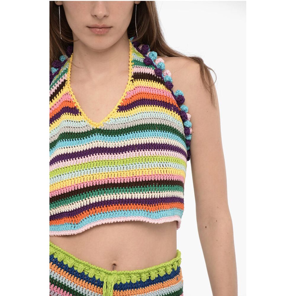 Matimì Cropped Crochet Halterneck Top - Image 3