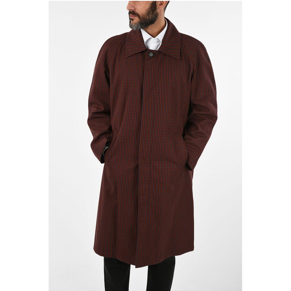 Corneliani mini check CARTESIO hidden closure coat