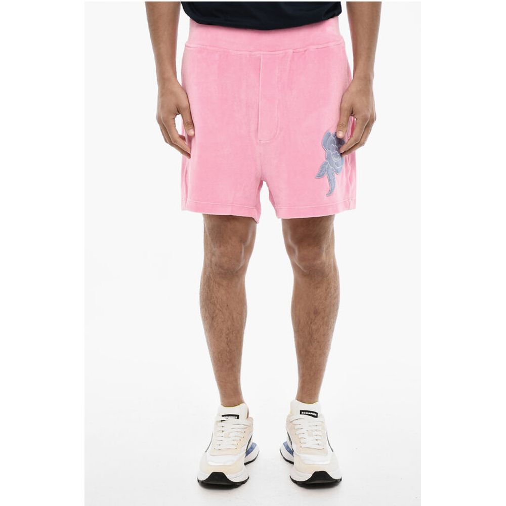 Dsquared² Chenille Shorts with Rose Embroidery