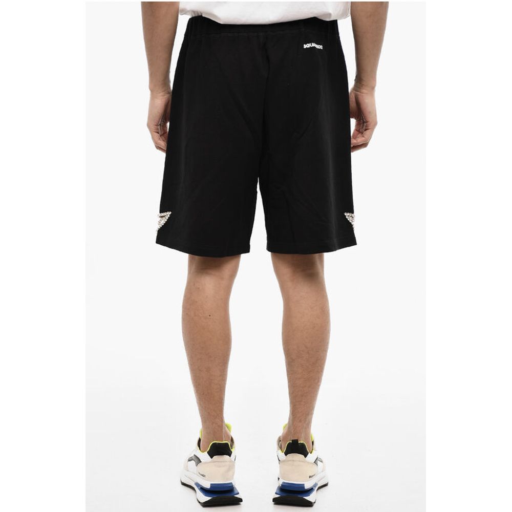Dsquared² Solid Color cotton Shorts with Jewels - Image 2