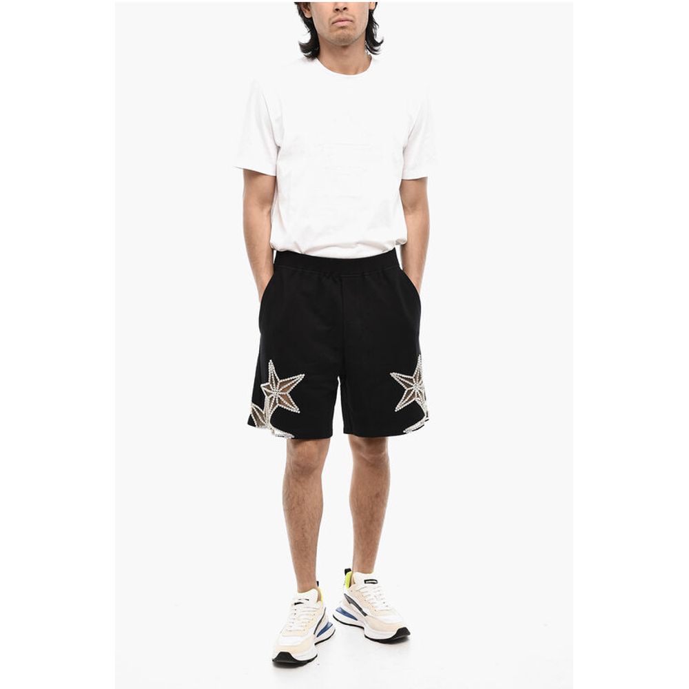 Dsquared² Solid Color cotton Shorts with Jewels - Image 4