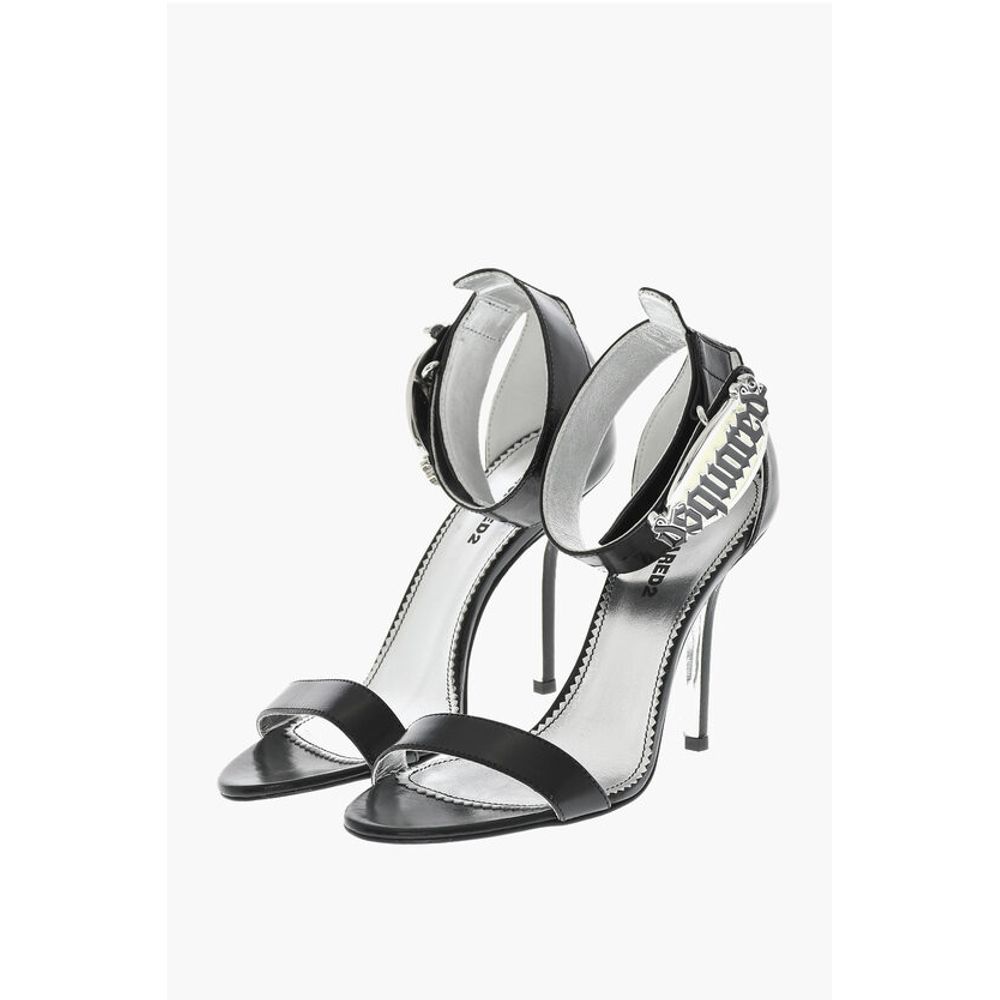 Dsquared² Leather GOTHIC Sandal With Metal Logo 11 cm