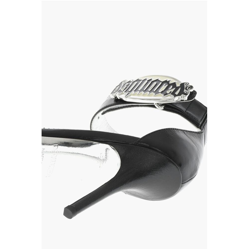 Dsquared² Leather GOTHIC Sandal With Metal Logo 11 cm - Image 5