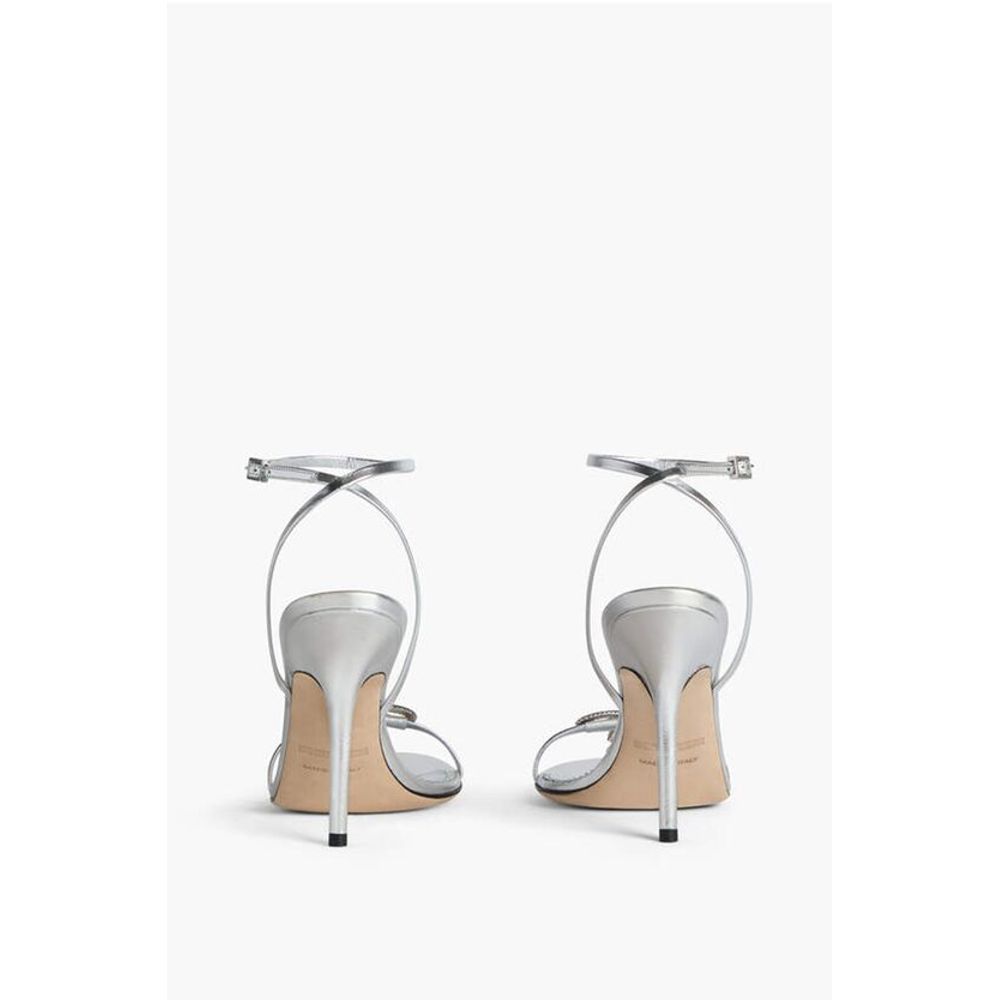 Dsquared² Metallic Effect Leather Sandals With Strap Heel 12 cm - Image 2