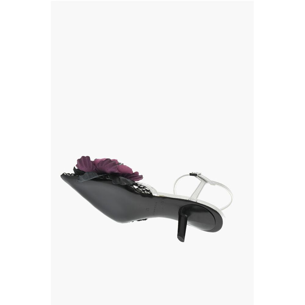 Dsquared² Leather GOTHIC FLOWER Sandals With Mesh - Image 5