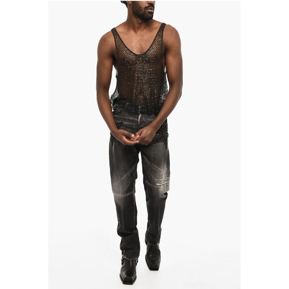 Dsquared² Sequined Openwork Tank Top - Image 4