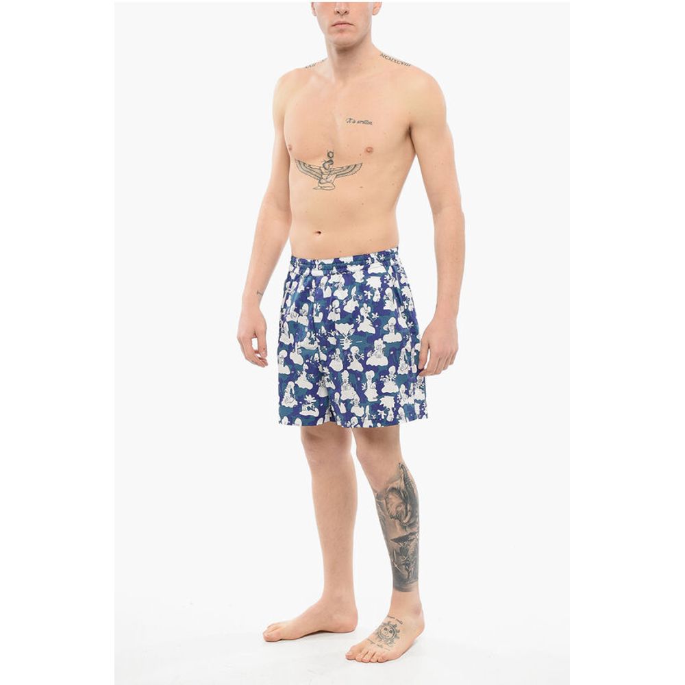 Junya Watanabe by Comme de Garcons EYE MAN All-Over Printed Cotton Shorts with Drawstring Waist - Image 4