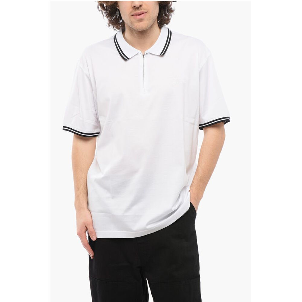 Karl Lagerfeld Lightweight Cotton Polo Shirt with Half Zip