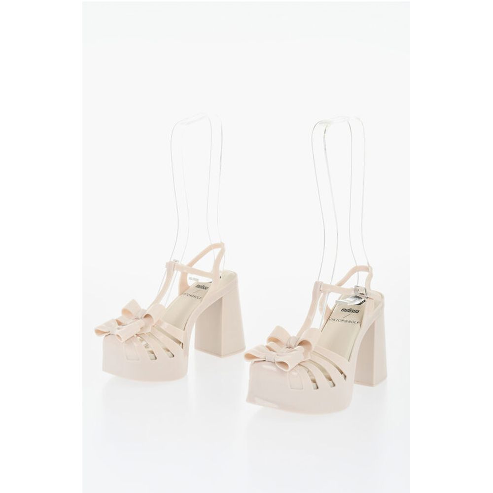 Viktor & Rolf MELISSA Solid Color Rubber PARTY T-Strap Sandals with Bows H