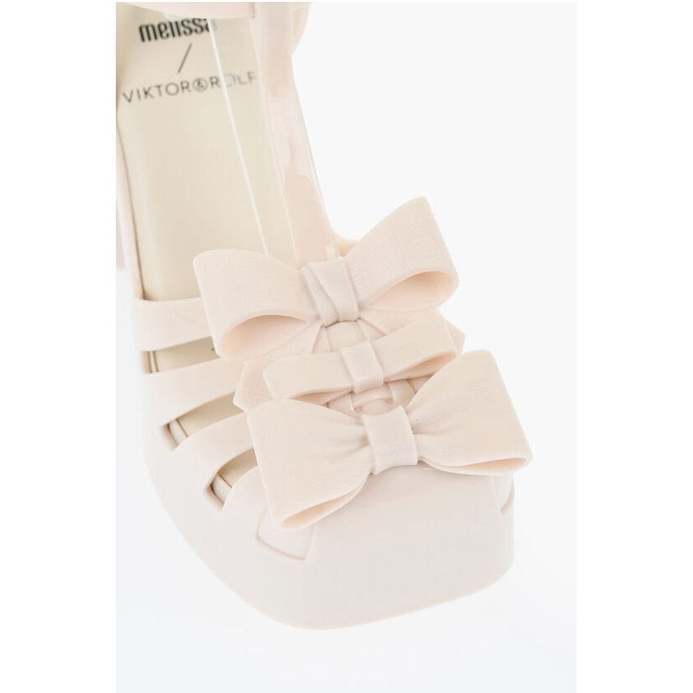 Viktor & Rolf MELISSA Solid Color Rubber PARTY T-Strap Sandals with Bows H - Image 4