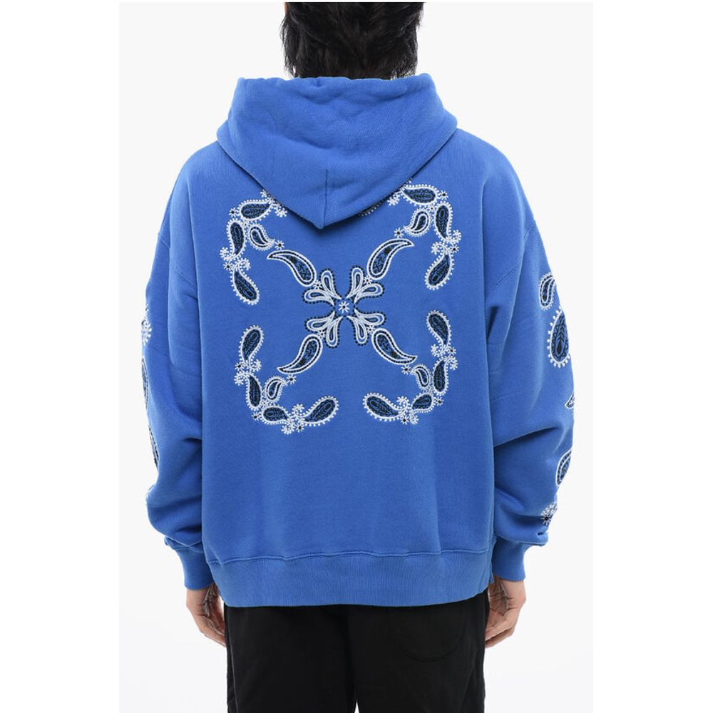 Off-White Embroidered Brushed Cotton BANDANA ARROW Hoodie - Image 2
