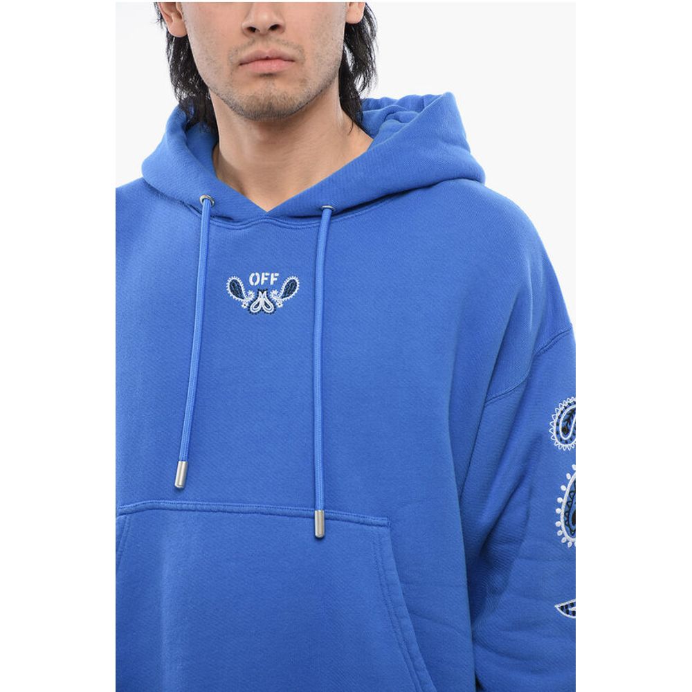 Off-White Embroidered Brushed Cotton BANDANA ARROW Hoodie - Image 3