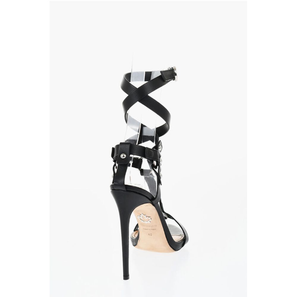 Dsquared² Studded Design RIDER Leather Sandals 11cm - Image 2