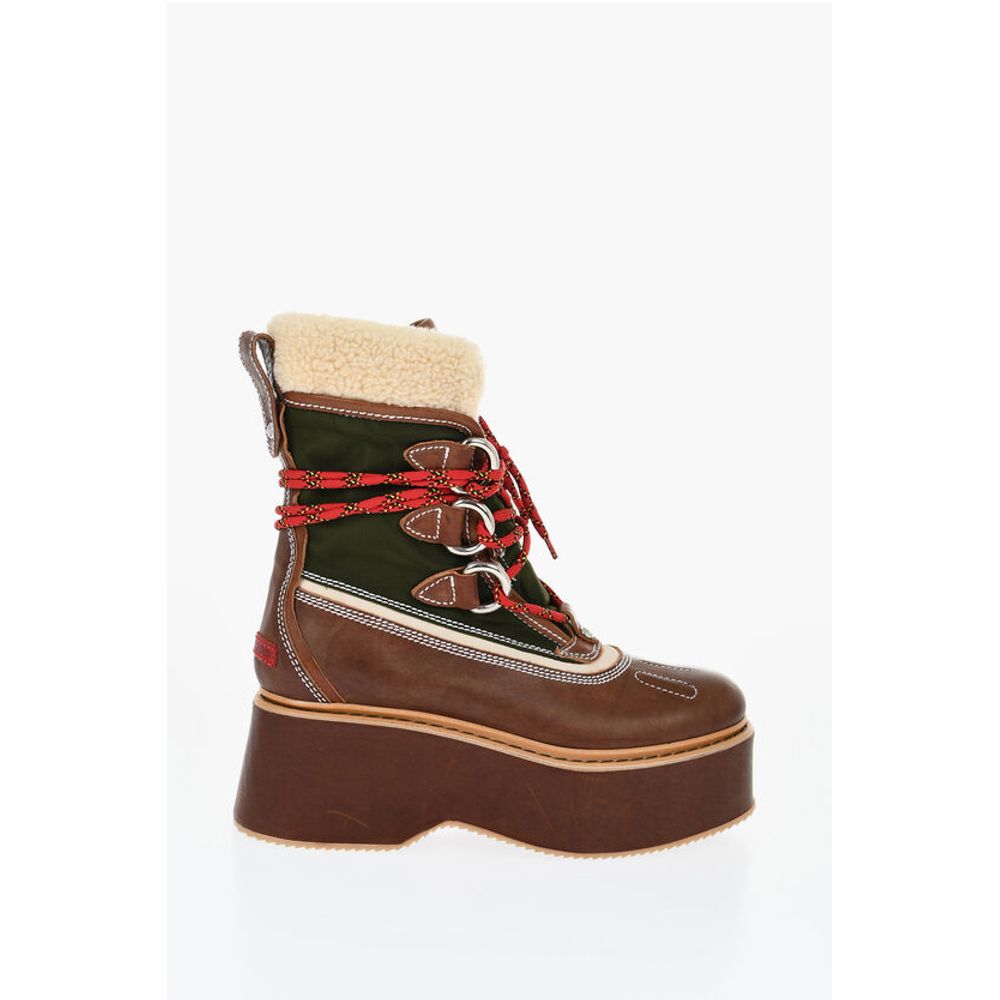 Dsquared² Wood Effect Sole CANADA HIKING Platform Booties - Image 3