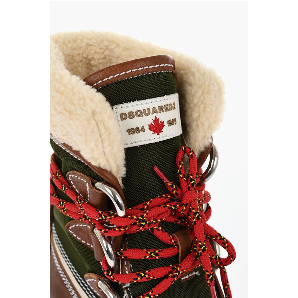 Dsquared² Wood Effect Sole CANADA HIKING Platform Booties - Image 4